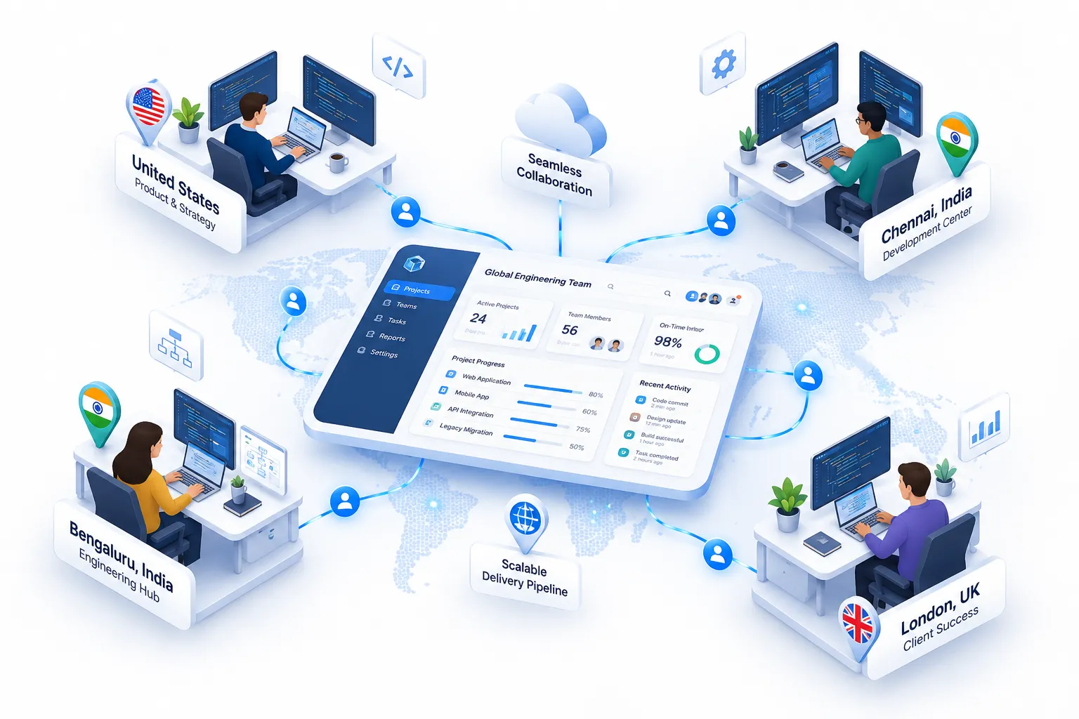 Global Delivery Across Time Zoness