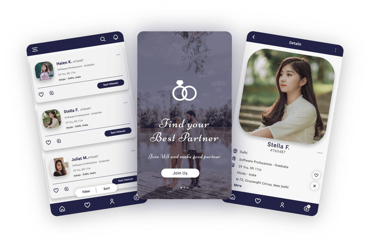 Matrimony-mobile-app-screens