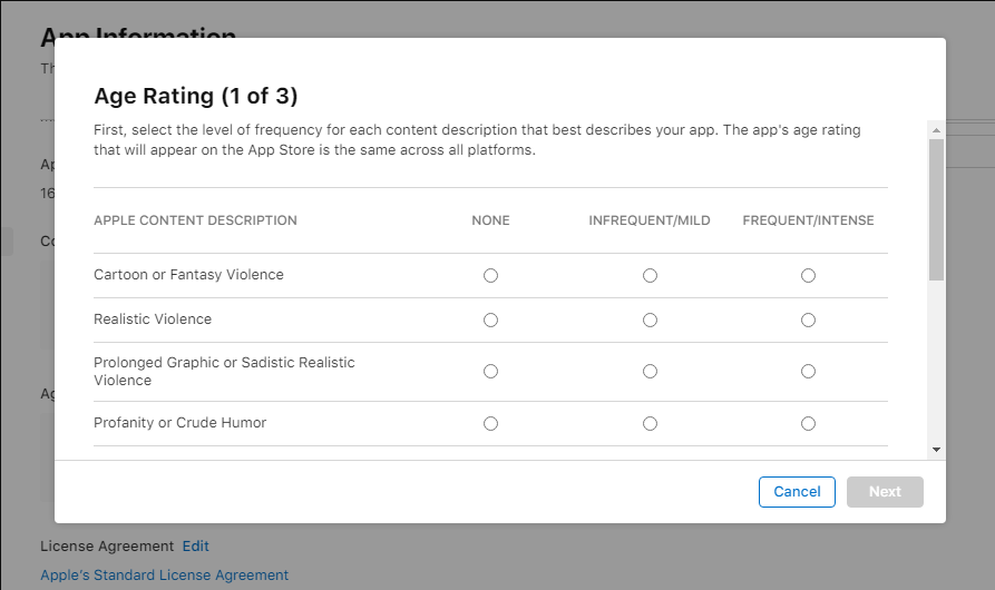 Age Rating for your app