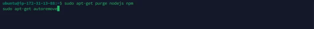 Uninstall Node.js and npm via APT