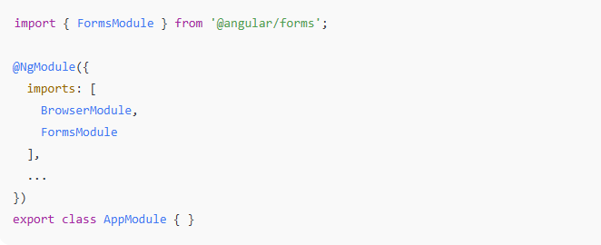 Step 2. Import FormsModule in app.module.ts