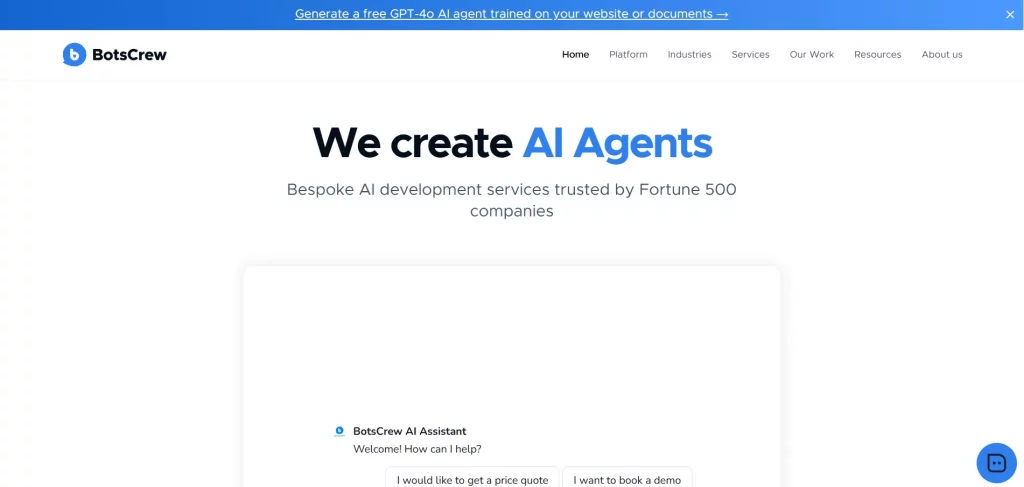 Bot Crews website Image