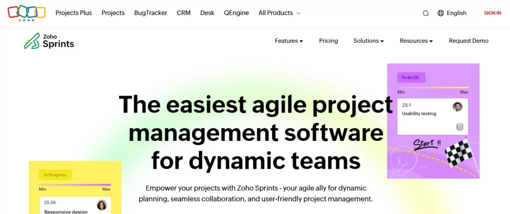 Zoho psrints website image